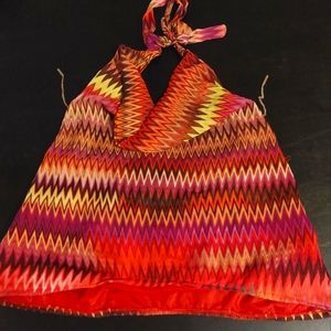 Bright & Bold ZigZag Sz S Halter Top